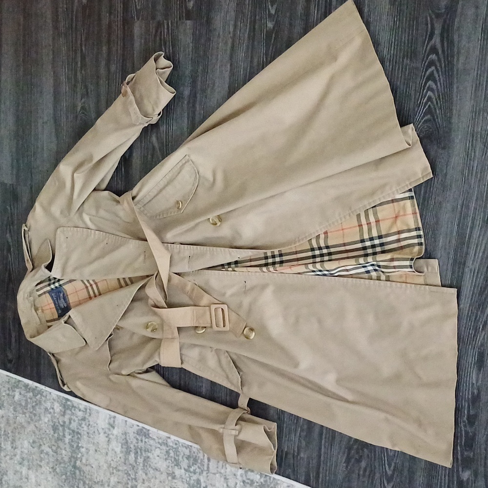 BURBERRY vintage mens Kensington double breasted nova check trench 40 R